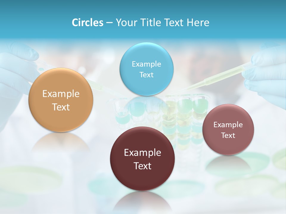 Two Men In Lab Coats Holding Test Tubes PowerPoint Template