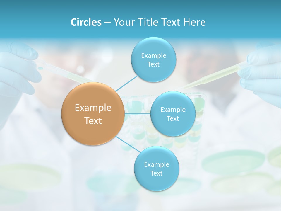 Two Men In Lab Coats Holding Test Tubes PowerPoint Template