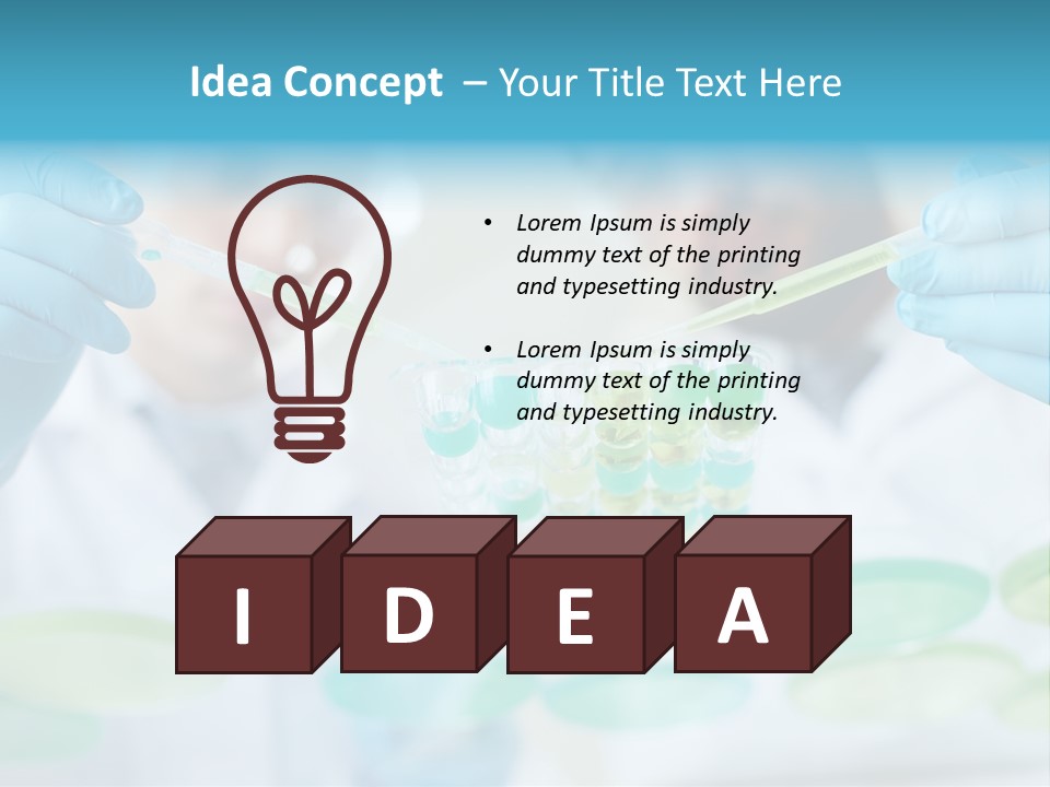 Two Men In Lab Coats Holding Test Tubes PowerPoint Template