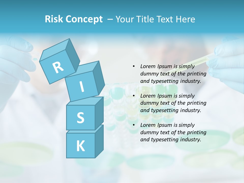 Two Men In Lab Coats Holding Test Tubes PowerPoint Template