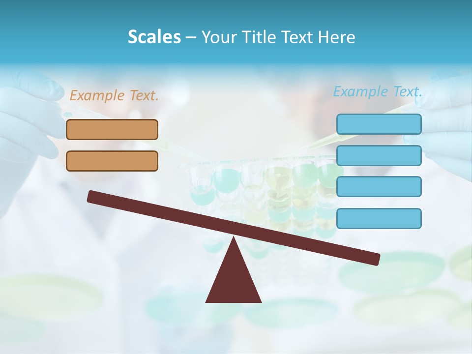 Two Men In Lab Coats Holding Test Tubes PowerPoint Template