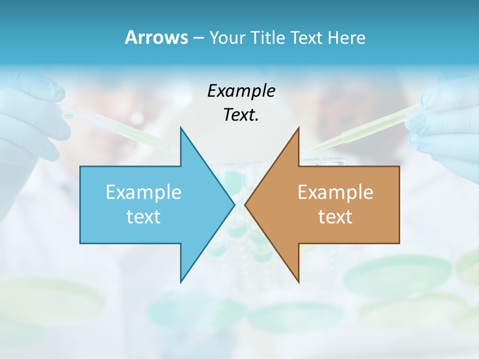 Two Men In Lab Coats Holding Test Tubes PowerPoint Template