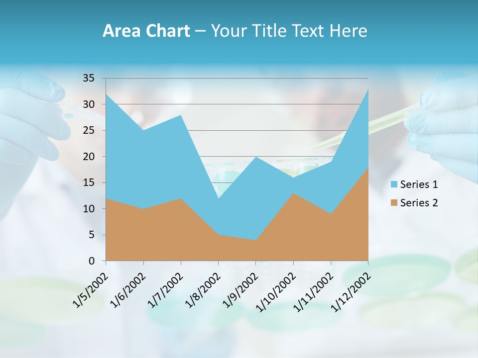Two Men In Lab Coats Holding Test Tubes PowerPoint Template