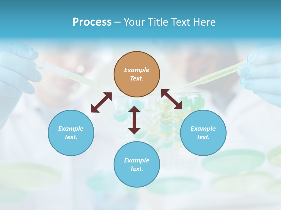 Two Men In Lab Coats Holding Test Tubes PowerPoint Template