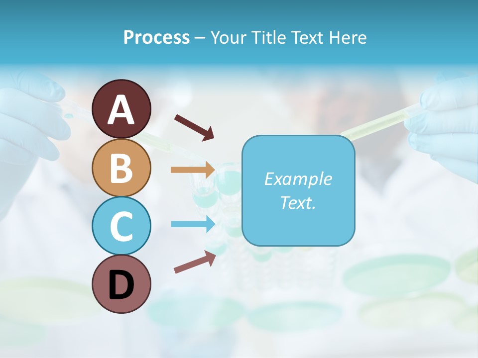 Two Men In Lab Coats Holding Test Tubes PowerPoint Template