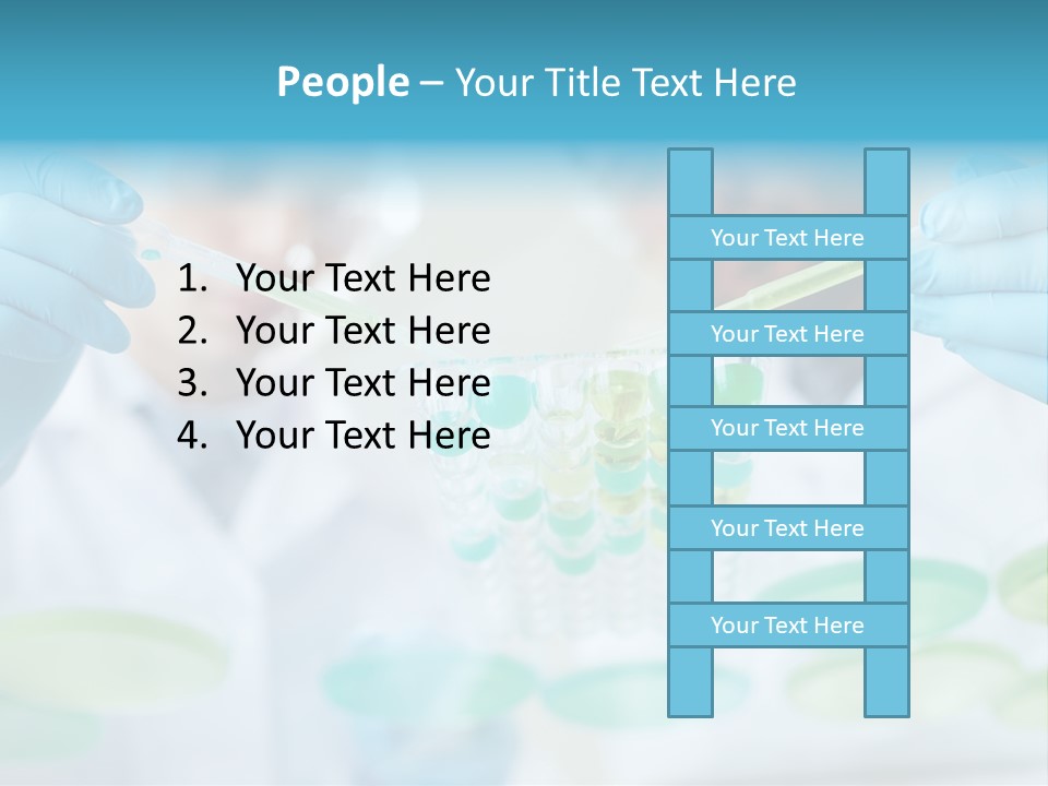 Two Men In Lab Coats Holding Test Tubes PowerPoint Template