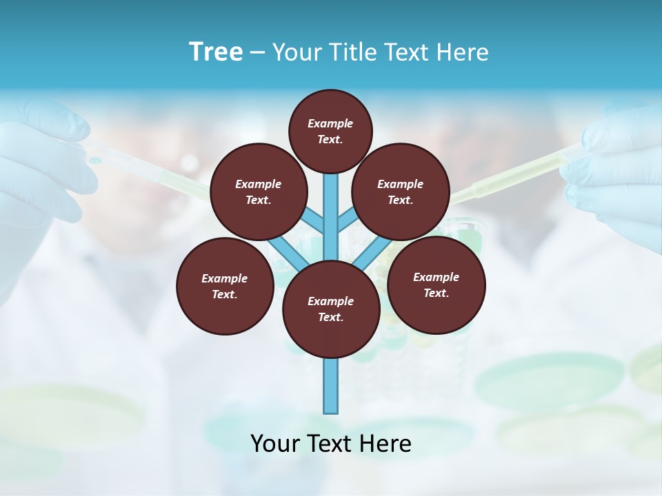 Two Men In Lab Coats Holding Test Tubes PowerPoint Template
