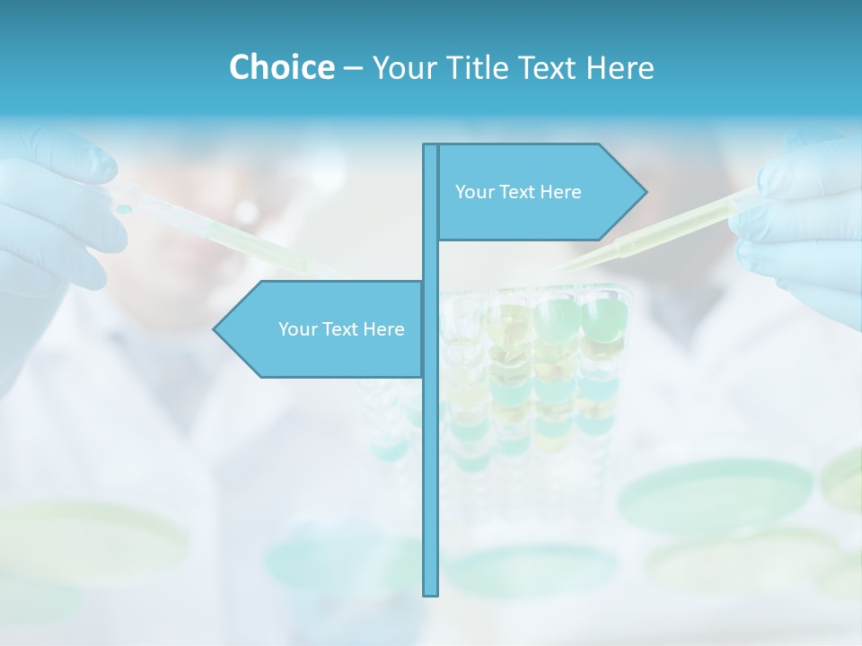 Two Men In Lab Coats Holding Test Tubes PowerPoint Template