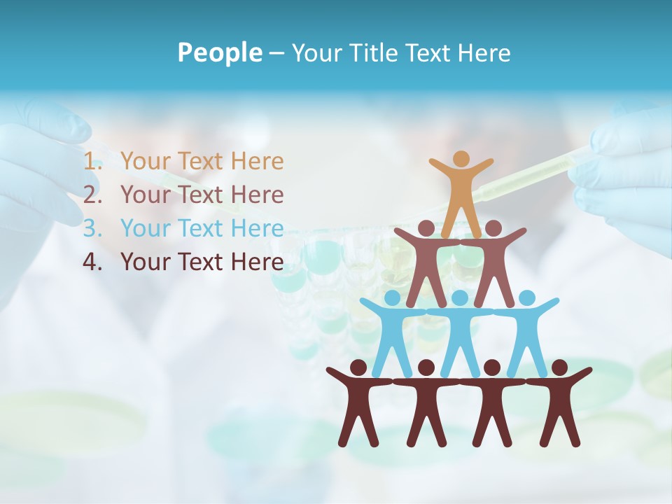 Two Men In Lab Coats Holding Test Tubes PowerPoint Template