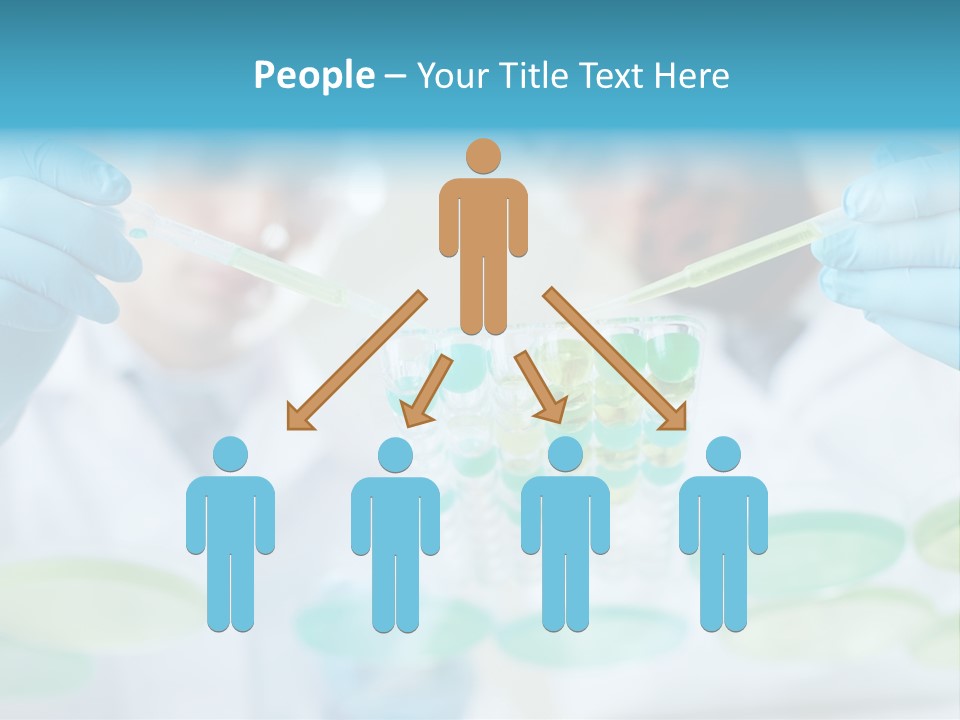 Two Men In Lab Coats Holding Test Tubes PowerPoint Template