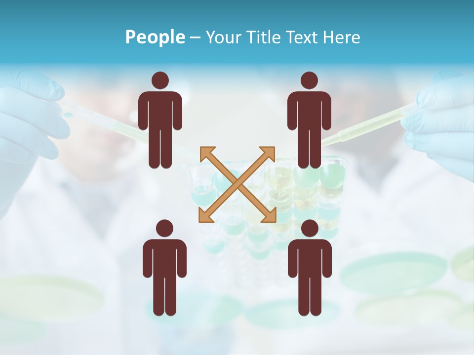 Two Men In Lab Coats Holding Test Tubes PowerPoint Template