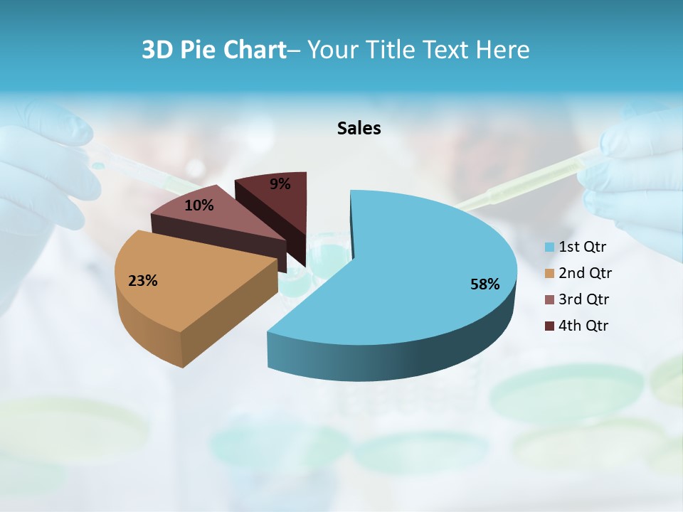 Two Men In Lab Coats Holding Test Tubes PowerPoint Template
