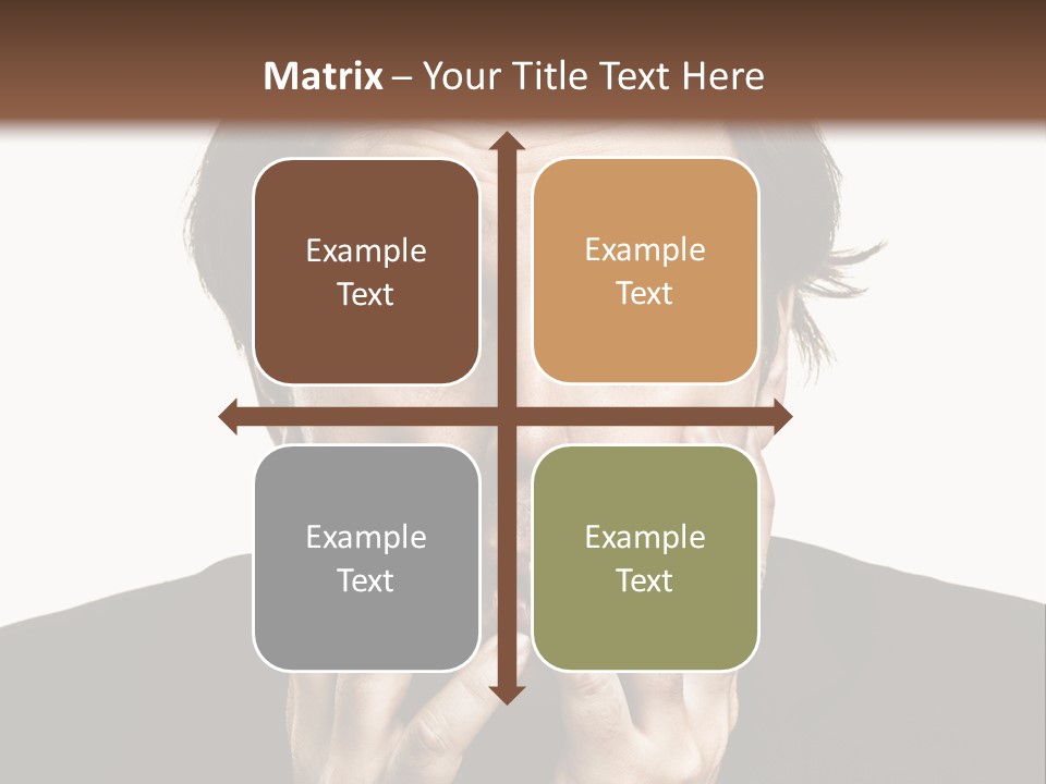 A Man In A Suit Covers His Mouth With His Hands PowerPoint Template