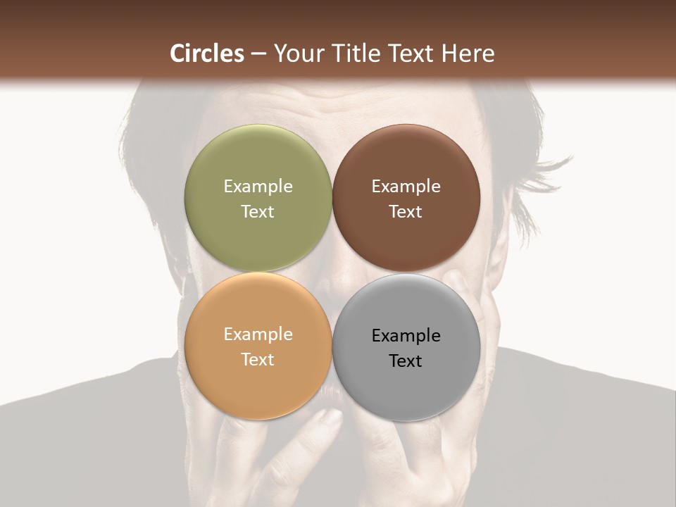 A Man In A Suit Covers His Mouth With His Hands PowerPoint Template