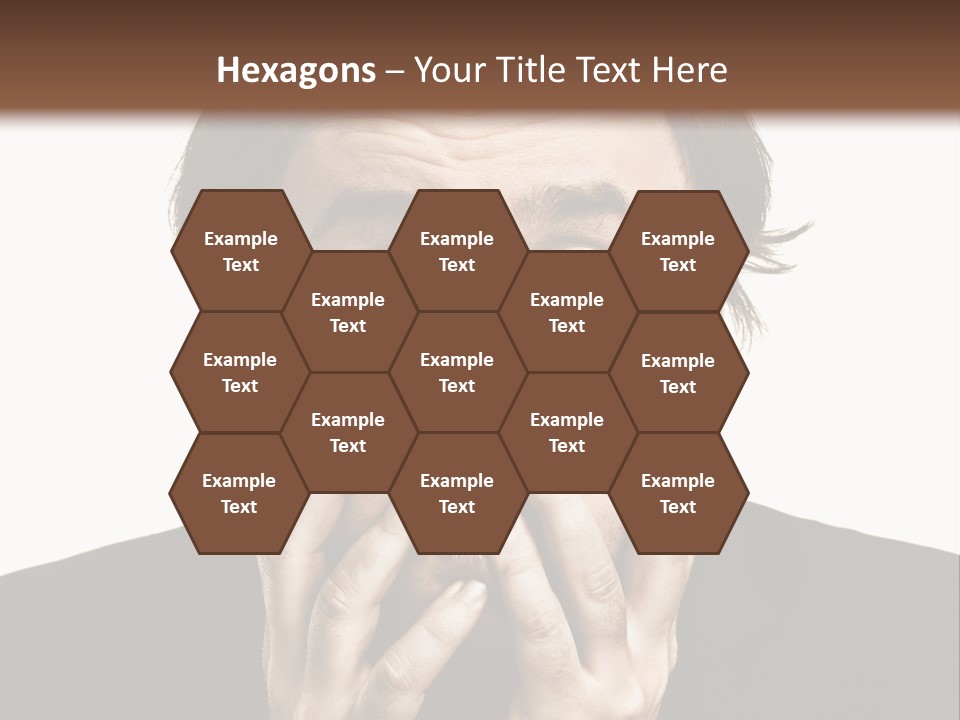 A Man In A Suit Covers His Mouth With His Hands PowerPoint Template