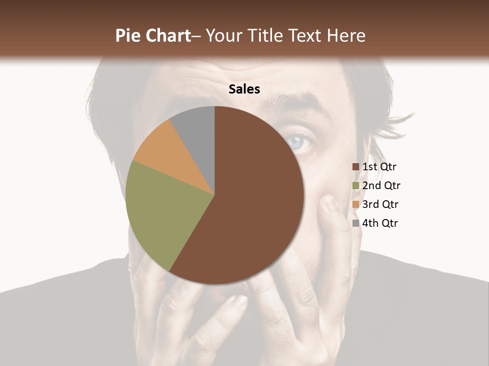 A Man In A Suit Covers His Mouth With His Hands PowerPoint Template