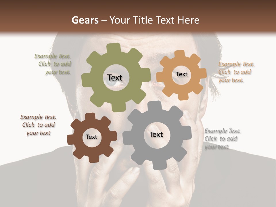 A Man In A Suit Covers His Mouth With His Hands PowerPoint Template