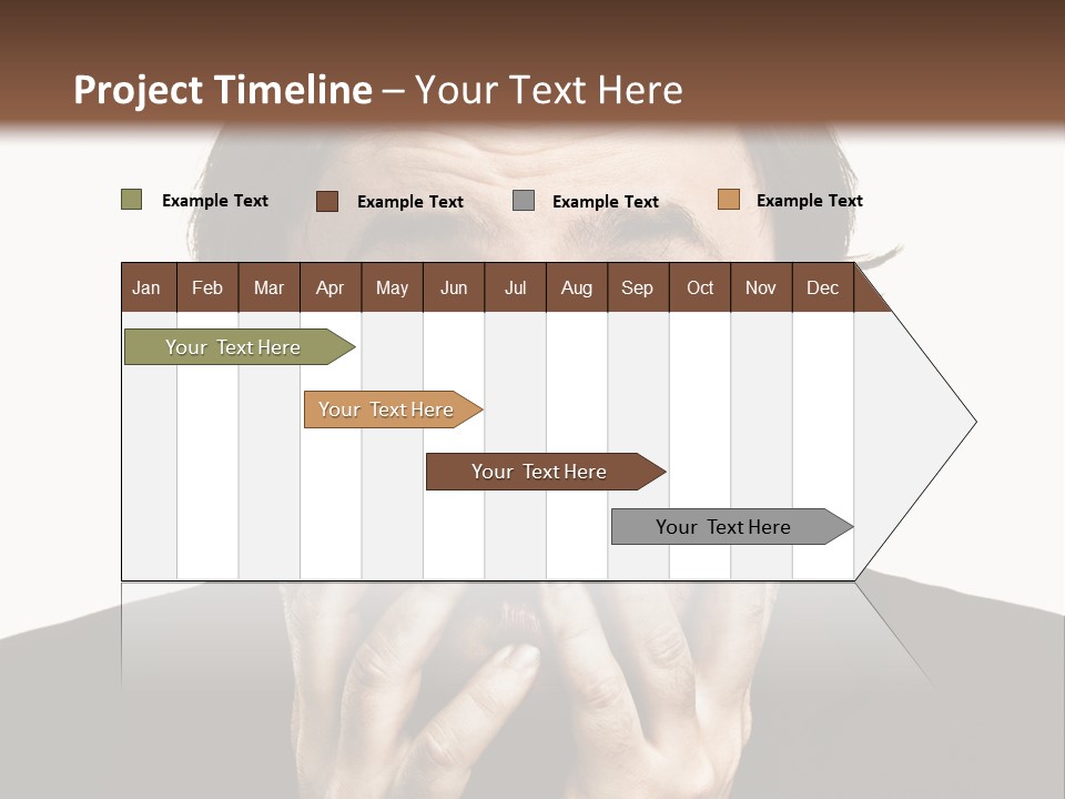 A Man In A Suit Covers His Mouth With His Hands PowerPoint Template