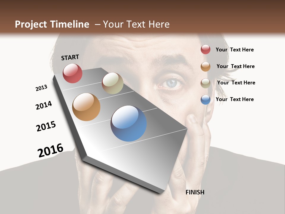 A Man In A Suit Covers His Mouth With His Hands PowerPoint Template