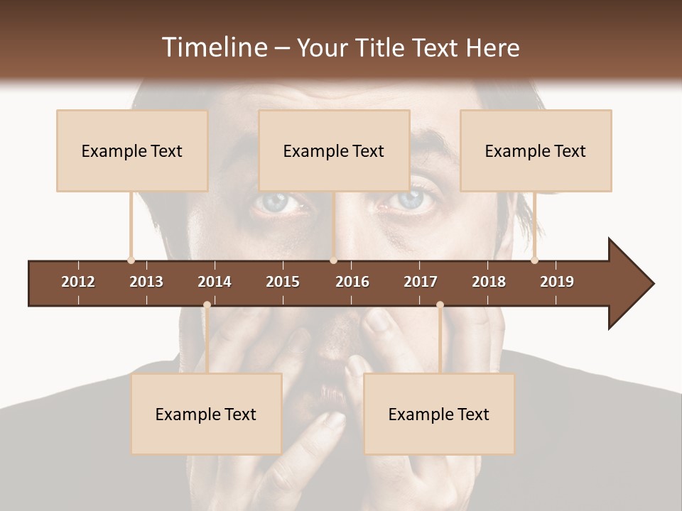 A Man In A Suit Covers His Mouth With His Hands PowerPoint Template