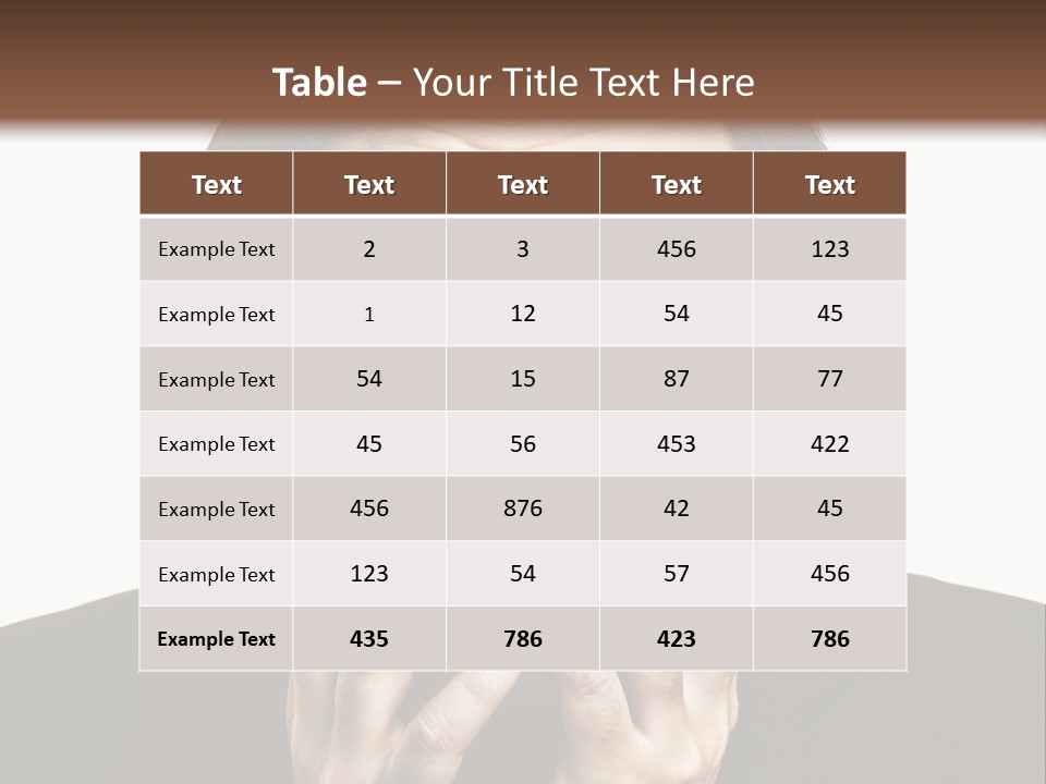 A Man In A Suit Covers His Mouth With His Hands PowerPoint Template