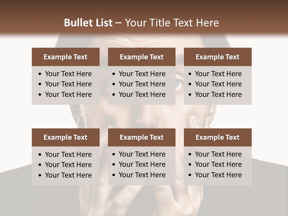 A Man In A Suit Covers His Mouth With His Hands PowerPoint Template