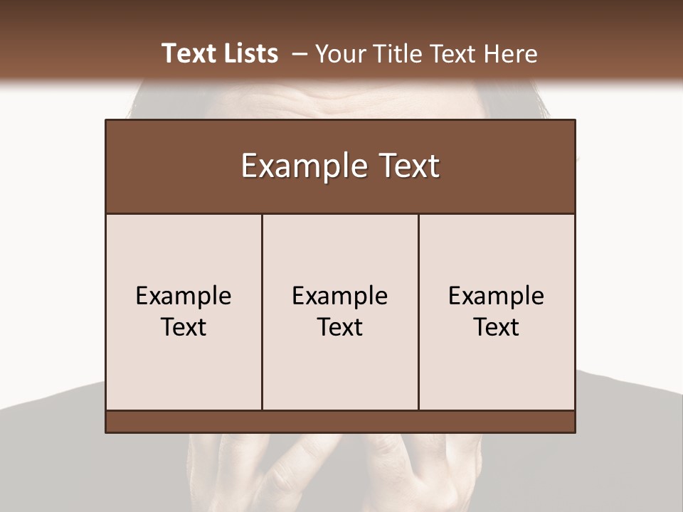 A Man In A Suit Covers His Mouth With His Hands PowerPoint Template