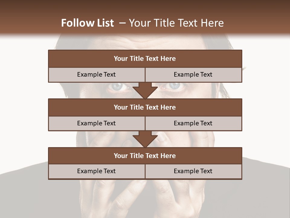 A Man In A Suit Covers His Mouth With His Hands PowerPoint Template