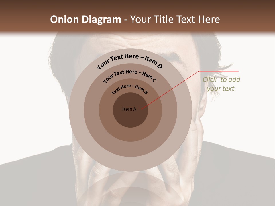 A Man In A Suit Covers His Mouth With His Hands PowerPoint Template