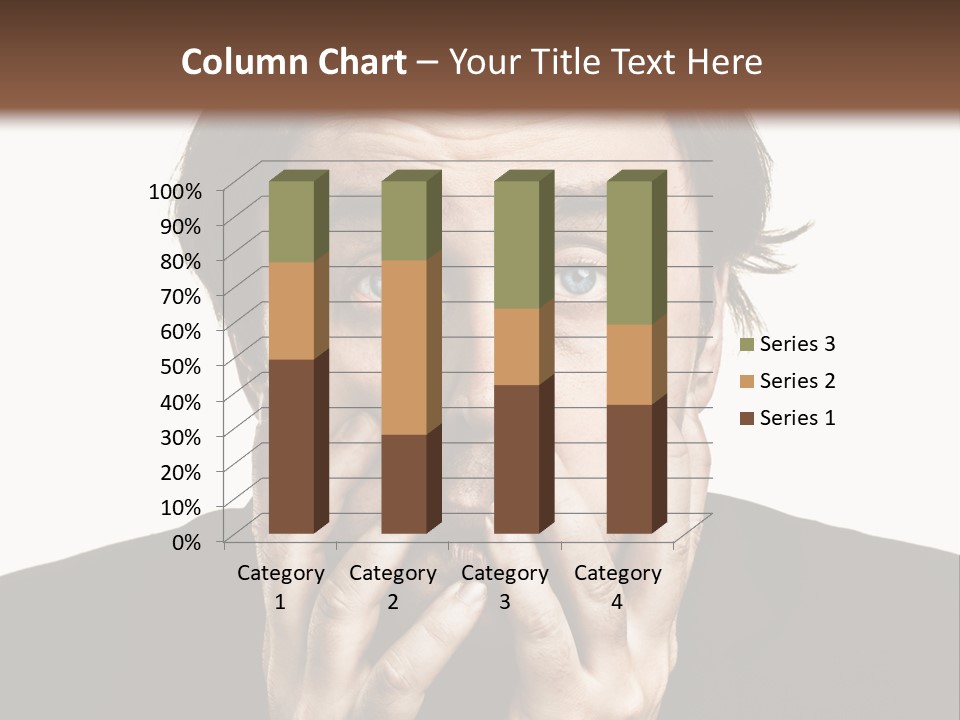 A Man In A Suit Covers His Mouth With His Hands PowerPoint Template