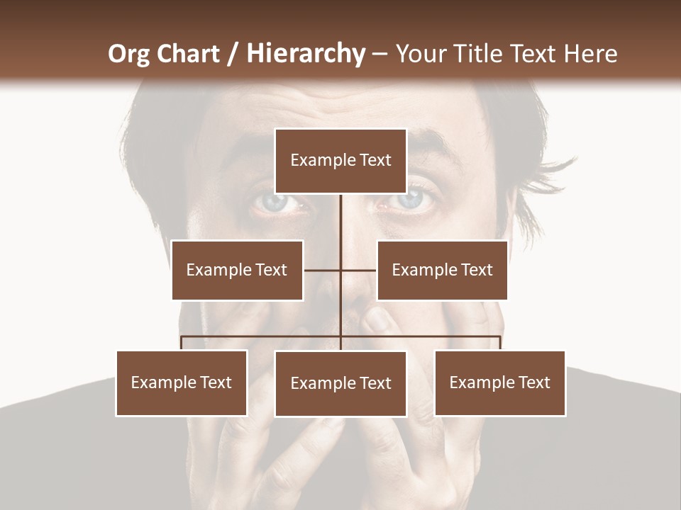 A Man In A Suit Covers His Mouth With His Hands PowerPoint Template