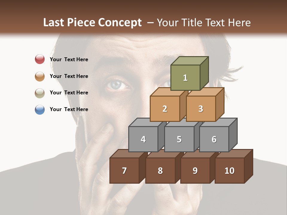 A Man In A Suit Covers His Mouth With His Hands PowerPoint Template