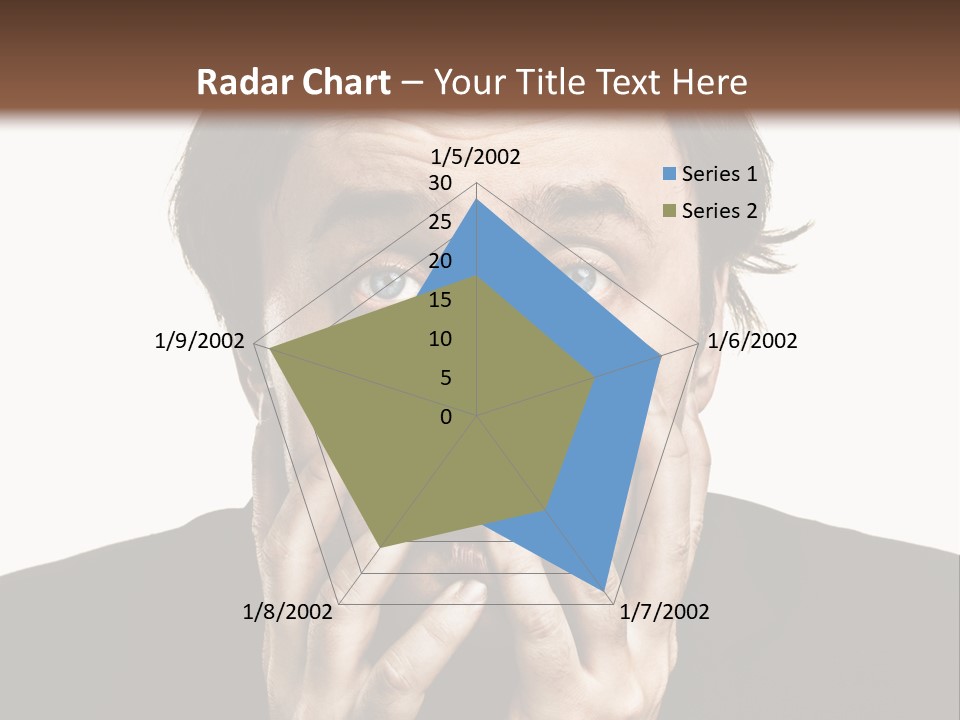 A Man In A Suit Covers His Mouth With His Hands PowerPoint Template