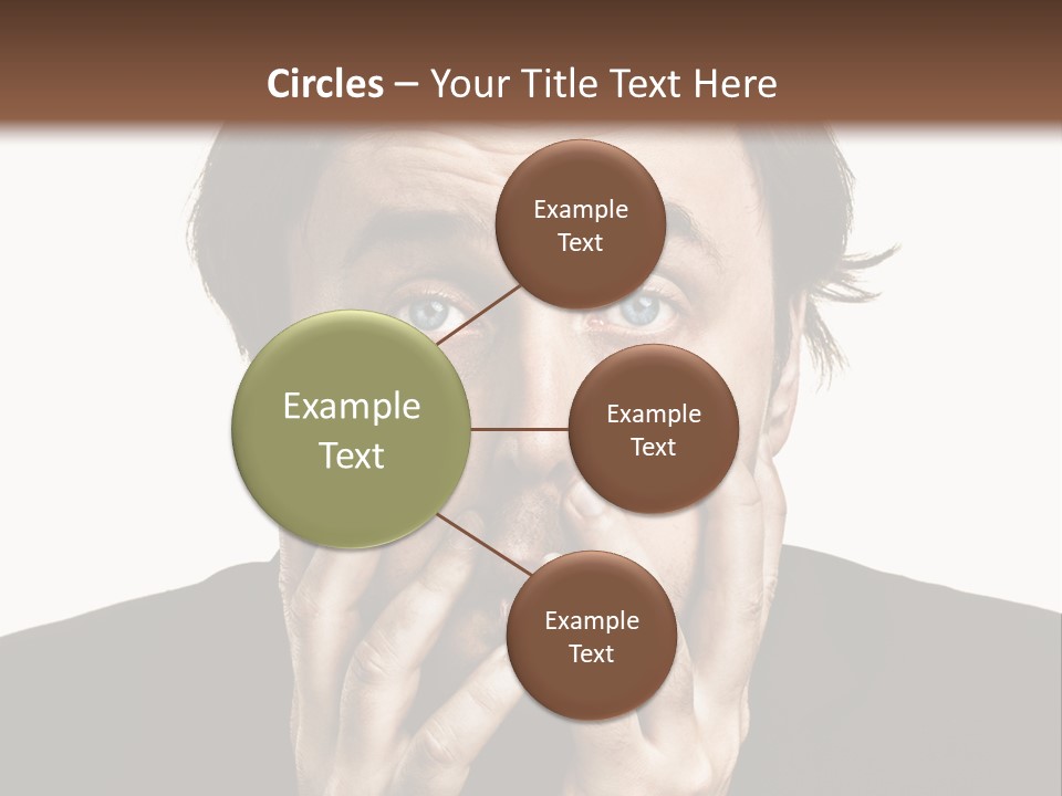 A Man In A Suit Covers His Mouth With His Hands PowerPoint Template