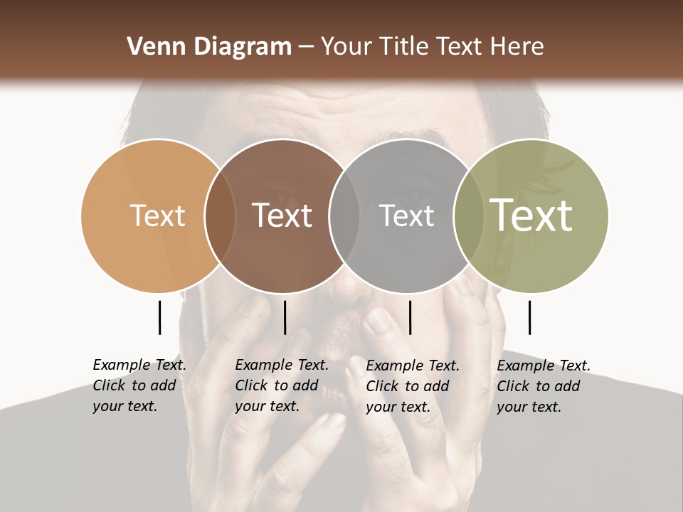 A Man In A Suit Covers His Mouth With His Hands PowerPoint Template