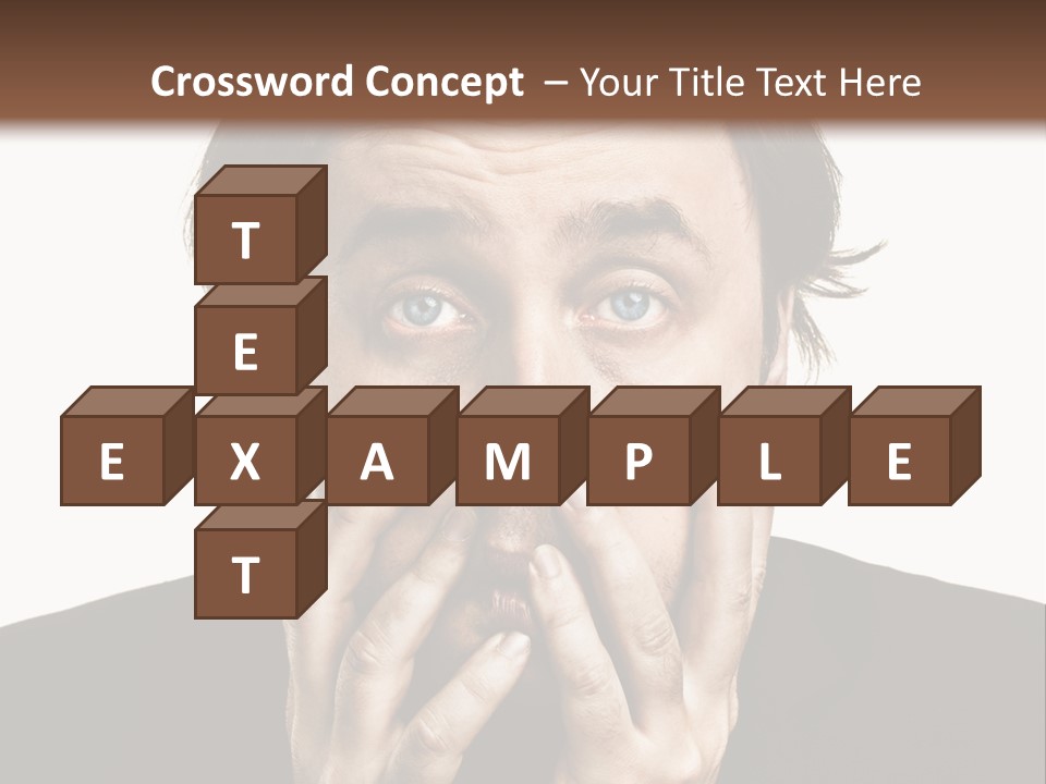 A Man In A Suit Covers His Mouth With His Hands PowerPoint Template