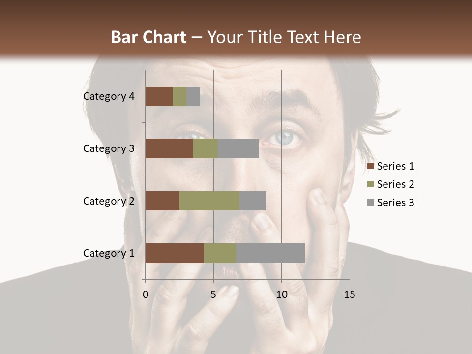 A Man In A Suit Covers His Mouth With His Hands PowerPoint Template