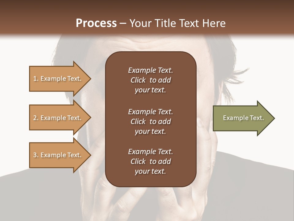 A Man In A Suit Covers His Mouth With His Hands PowerPoint Template