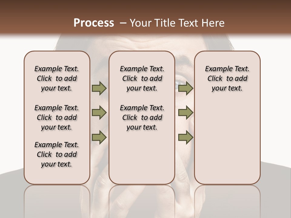 A Man In A Suit Covers His Mouth With His Hands PowerPoint Template