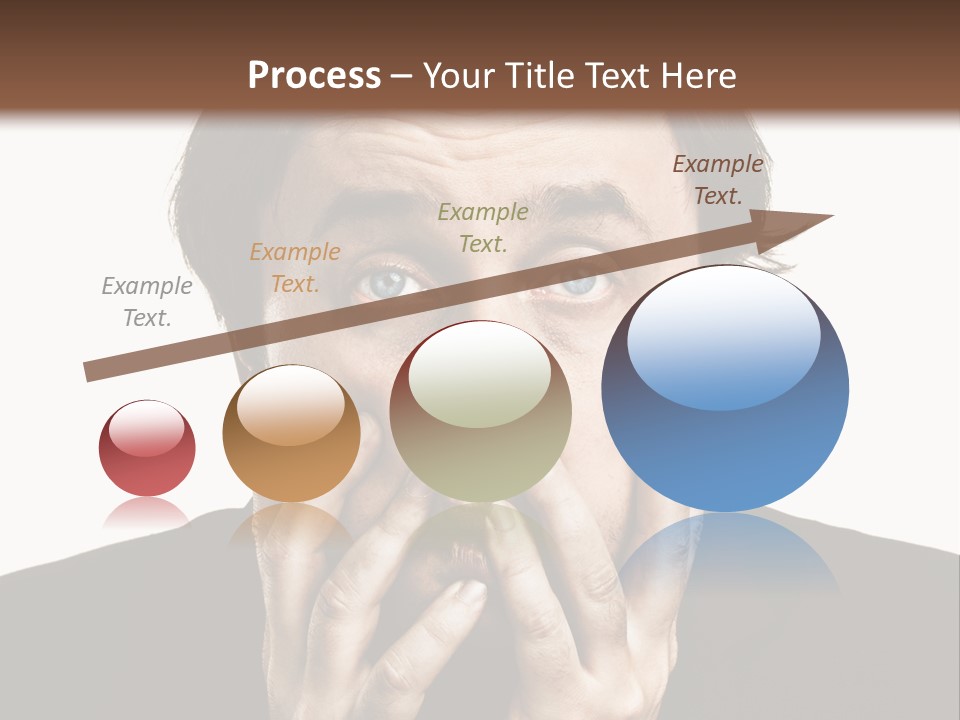 A Man In A Suit Covers His Mouth With His Hands PowerPoint Template