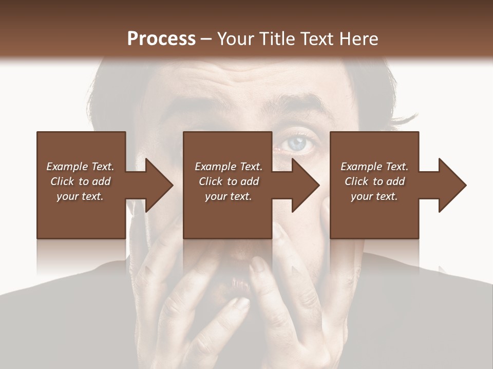 A Man In A Suit Covers His Mouth With His Hands PowerPoint Template