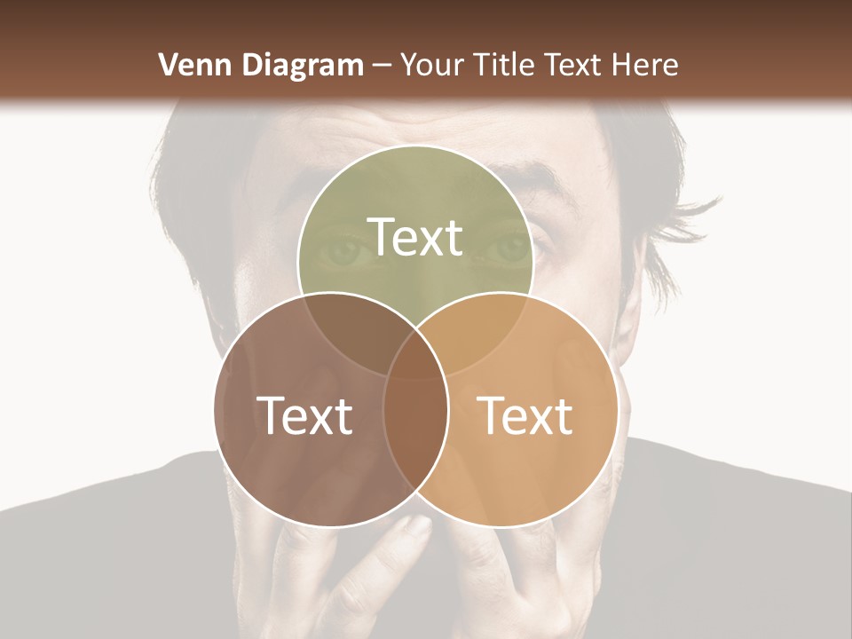 A Man In A Suit Covers His Mouth With His Hands PowerPoint Template