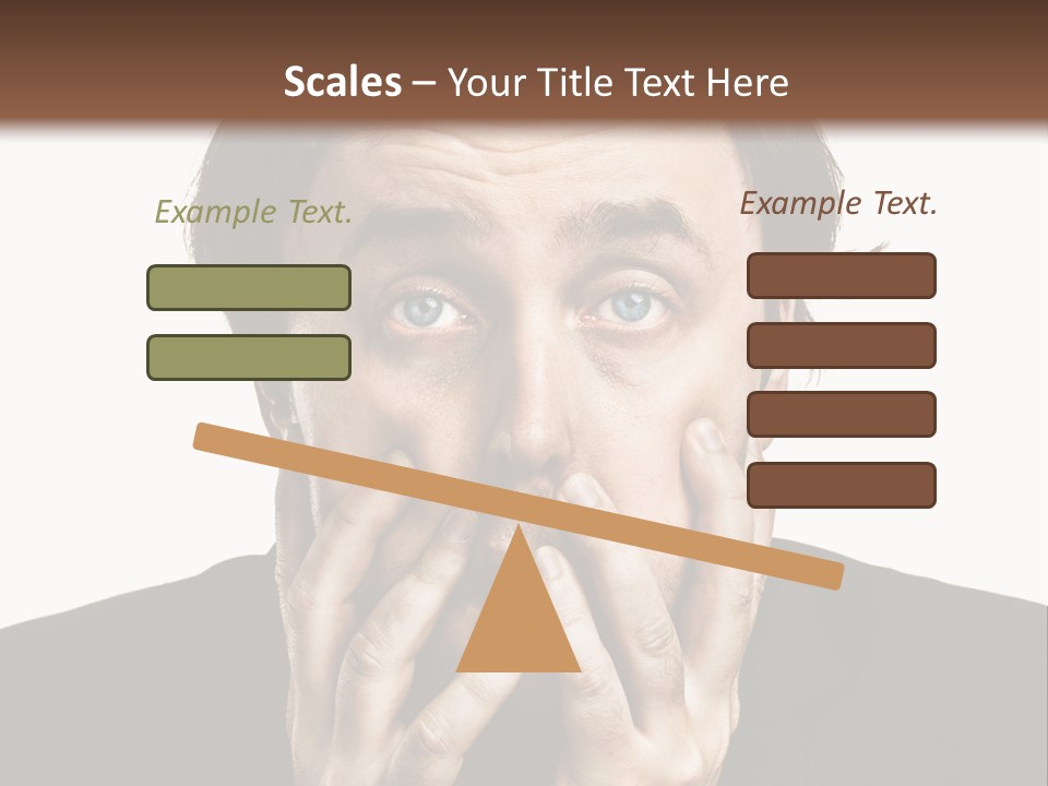 A Man In A Suit Covers His Mouth With His Hands PowerPoint Template