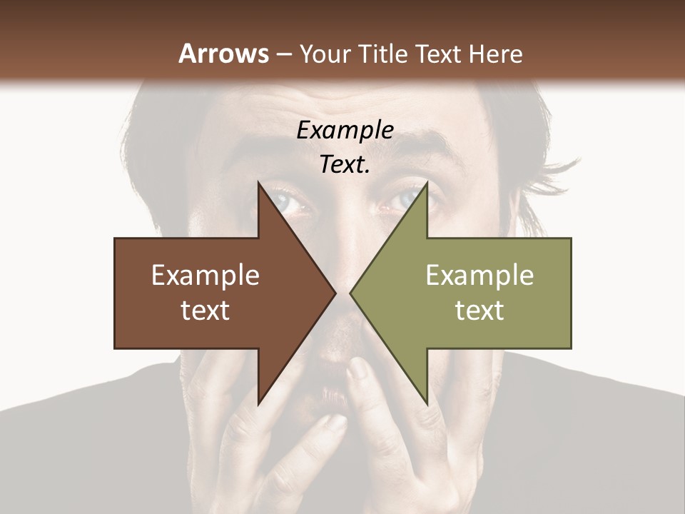 A Man In A Suit Covers His Mouth With His Hands PowerPoint Template