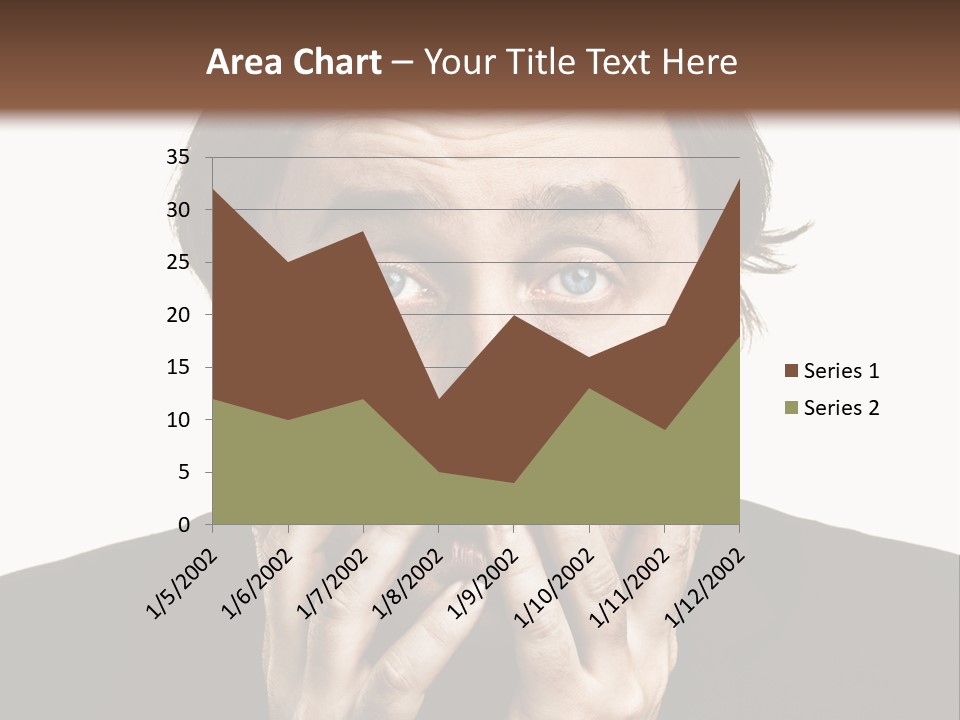 A Man In A Suit Covers His Mouth With His Hands PowerPoint Template