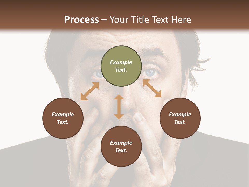 A Man In A Suit Covers His Mouth With His Hands PowerPoint Template