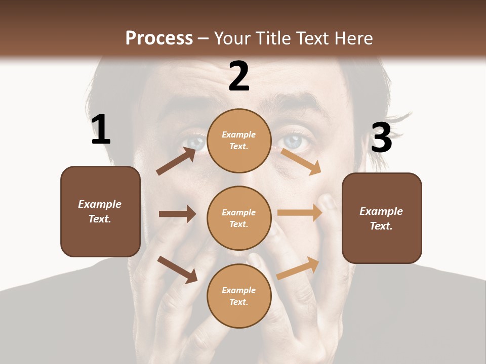 A Man In A Suit Covers His Mouth With His Hands PowerPoint Template