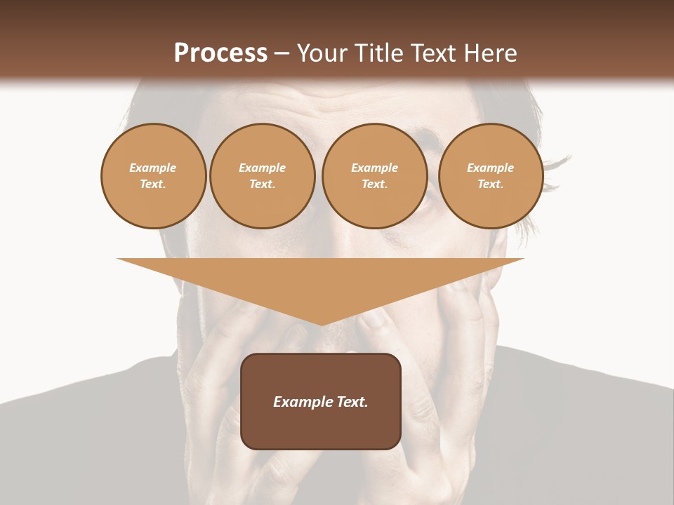 A Man In A Suit Covers His Mouth With His Hands PowerPoint Template