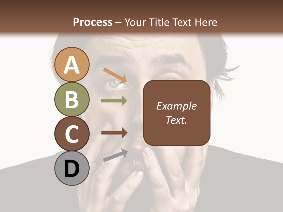 A Man In A Suit Covers His Mouth With His Hands PowerPoint Template