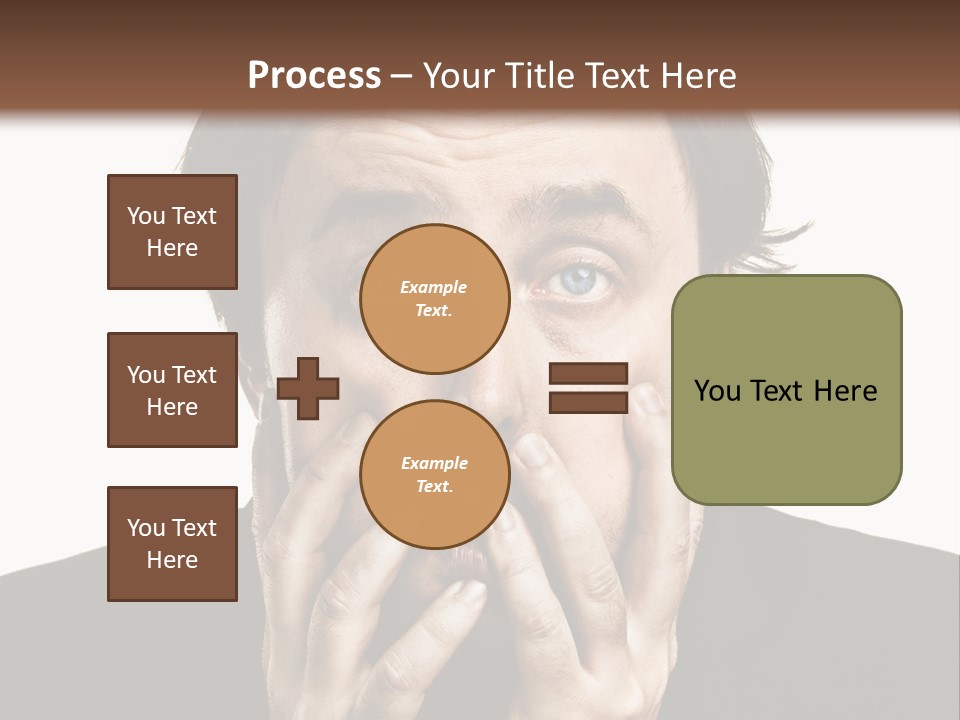 A Man In A Suit Covers His Mouth With His Hands PowerPoint Template